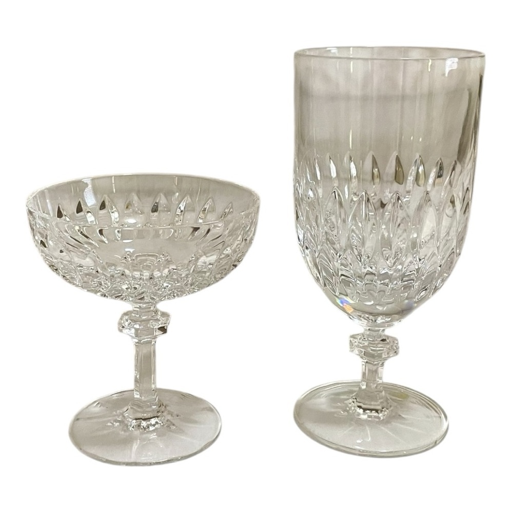 Gorham Crystal, Althea, 1 Champagne/Tall Sherbet & 1 Iced Tea Cut Glass.
